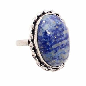 Lapis Lazuli Gemstone Ethnic Jewelry Handmade Designer Ring Size US 6 R8-11711
