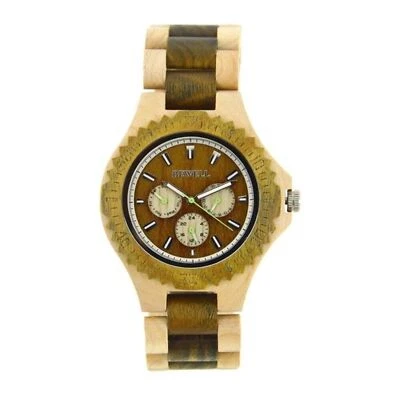 Reloj Bewell de madera natural para hombre Foto 1 de 4