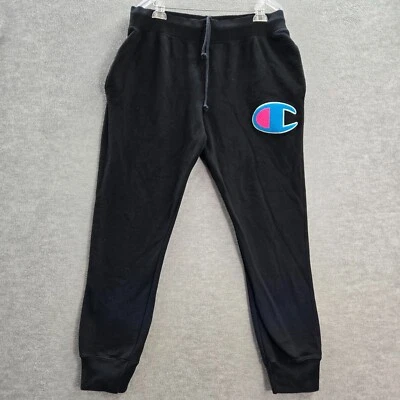 Pantalones deportivos Champion para niños XL negros sudaderas tejido inverso chenilla Foto 1 de 4