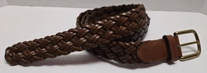 VINTAGE FOSSIL BELT, Brown Braided Leather, Size 3X - Picture 1 of 6