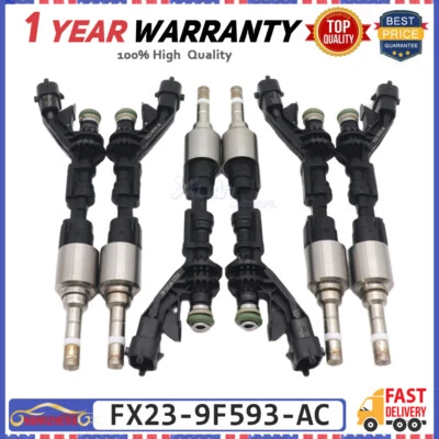 FX23-9F593-AC Set of 6 Fuel Injectors For Jaguar F-Type XJ XF 2013-2015 3.0L V6 - Imagem 1 de 4