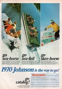 1970 Johnson Seahorse Sea-Foil Skee-Horse Original Farbdruck Anzeige - Bild 1 von 1