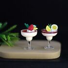 4 pcs set 1:12 miniature dessert fruit ice cream yogurt cake Cocktail Strawberry