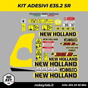 Kit Adesivi New holland e35.2 sr Compatibili escavatore trattori decalcomanie - Imagen 1 de 1