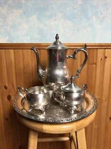 1976 Oneida Silver Smiths Tea Set - Picture 1 of 9