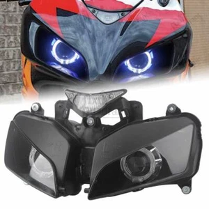 Assembled Headlight LED Double Angel Eyes Headlamp For Honda CBR1000RR 2004-2007 - Picture 1 of 18