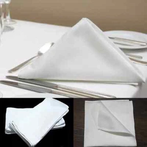 Set of 8 WHITE 100% COTTON Luxury CLOTH Napkins GARNIER THIEBAUT XL 22"x22" NWOT - Picture 1 of 10