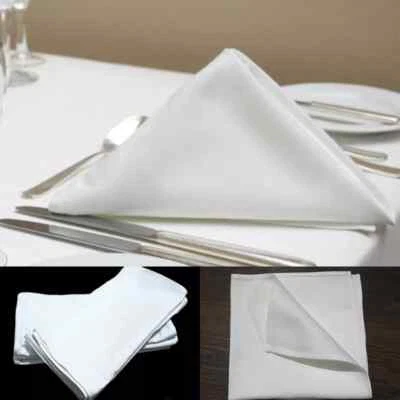 Set of 8 WHITE 100% COTTON Luxury CLOTH Napkins GARNIER THIEBAUT XL 22"x22" NWOT - Image 1 of 4
