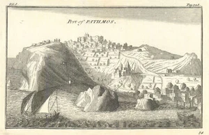 Antique view of the Port of Pathmos (Patmos), Aegean, Greece. TOURNEFORT 1718 - Picture 1 of 1