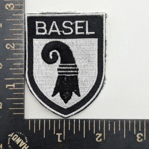 Basel Schweiz Kanton Wappen Patch Swiss Heraldic Schwarz Weiß Schild Emblem - Bild 1 von 2