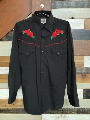 Camisa De Colección Ely Cattleman Botón Años 70 80 Western Rodeo Vaquero Rojo Rosa Talla M Foto 1 de 4