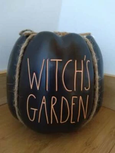 Rae Dunn Halloween Witch's Garden Black & Orange Pumpkin Planter - Picture 1 of 6
