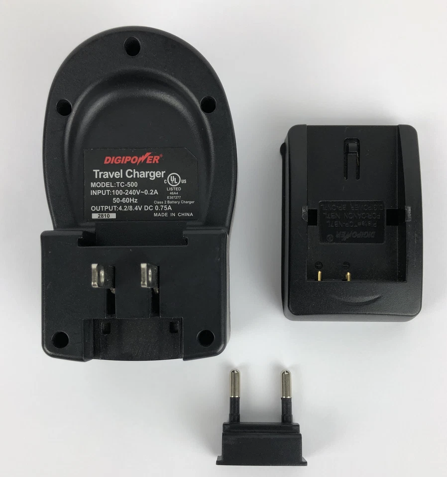 Cargador de batería de viaje Digipower TC-500 DSLR-500 para Canon 100-240V ~ 0,2A 50-60 Foto 1 de 4