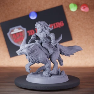 Female Fox Rider Miniature Rogue Halfling Mini Dungeons and Dragons Mini TTRPG - Bild 1 von 8