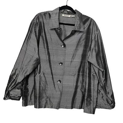 Chaqueta Blazer Giancarlo Ferrari Manga Mujer XL 100% Seda Trabajo Oficina Rayas Foto 1 de 4