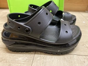 New Crocs EVA Classic Mega Crush Platform Clogs Sandals Triple Black UK 7 - Picture 1 of 10