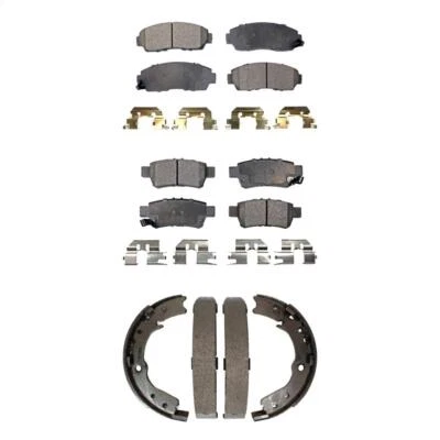 Front Rear Ceramic Brake Pads And Parking Shoes Kit For 2005-2010 Honda Odyssey - Image 1 of 4