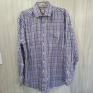 Peter Millar Long Sleeve Button Down Shirt Plaid Men’s Size L Casual Office - Picture 1 of 7