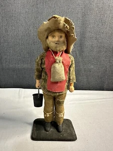 Vtg Australian Miner Doll Swagman,tin bucket,knapsack,gold bag,cork hat - Picture 1 of 5