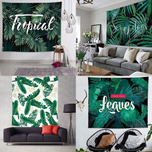 TROPICAL PALM LEAF TAPESTRY POLYESTER BOHEMIA BEDSPEAD BEACH DECO WALL HANGING
