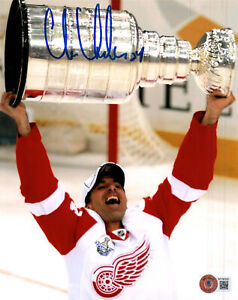 CHRIS CHELIOS SIGNED 8X10 PHOTO BECKETT BAS COA DETROIT RED WINGS 2