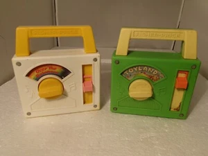 2 Vintage Fisher Price Wind-Up Music Box Toyland 795 Over The Rainbow 794 1980's - Picture 1 of 7