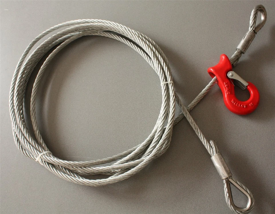 Drahtseil 1-16 mm verzinkt Stahlseil mit Schlaufen Haken Seile Windenseil Forst
