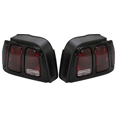 Tail Lights Rear Brake Lamps Red Lens Pair For Ford Mustang 1996-1998 Left+Right — 第 1/4 张图片