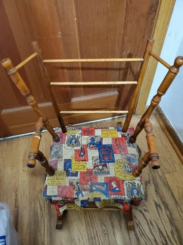Vintage Cass Toys Childs Turned Spindle Wooden Rocking Chair Cover