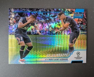 2021-22 Topps Stadium Club Chrome UEFA Kylian Mbappe Blue Prism Refractor #75