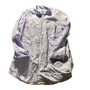 Vecchia camicia navy donna SMALL denim blu chambray manica lunga con bottoni volo notturno - Foto 1 di 12