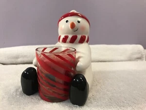 Weihnachten Schneemann Votivkerzenhalter Punze CH6317 - Bild 1 von 7