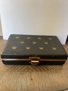 RARE VINTAGE  ROLEX BOX ONLY - BLACK GOLD - FELT LINED HINGED LATCHING