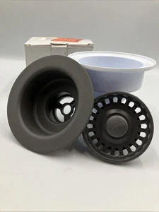 Blanco 3-1/2" Basket Strainer & Sink Flange - Cinder 441481 - Picture 1 of 7