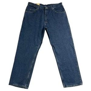 Pantalones de mezclilla premium Wrangler Five Star para hombre 38x30 azul calce relajado pierna recta - Imagen 1 de 8