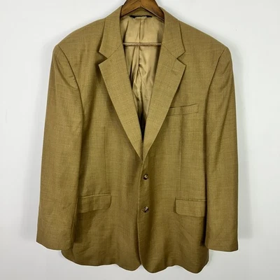 Jos A Bank 48R Wool Blazer Tan Two Button Classic Tailored Office Chic Jacket - Image 1 of 4