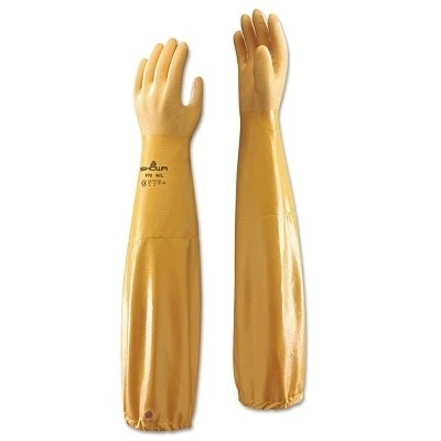 772 Nitrile Gloves, 26 in Cuff, Interlock Knit Cotton Lining, 8, Yellow, 12 mil - image 1 of 1