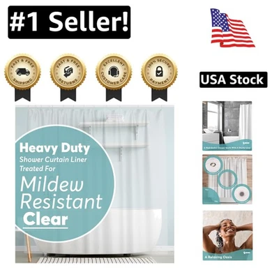 Revestimiento de cortina de ducha PEVA transparente 72x72 - Resistente con pesos magnéticos Foto 1 de 4