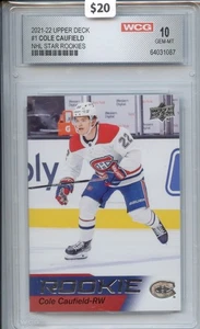 2021-22 Upper Deck Star Rookies #1 Cole Caufield RC WCG 10 GEM MINT - Picture 1 of 2