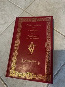 A CHRISTMAS CAROL, THE CHIMES, THE CRICKET ON THE Charles Dickens Red Leather - Imagen 1 de 6