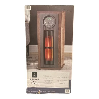 Member's Mark 23" 3-Element Infrared Wood Tower Heater with UV LED Light - Image 1 of 2