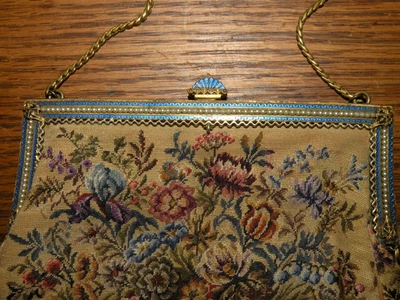 1800’s Needlepoint Austria Purse Antique Art Nouveau Period Very Good Condition - Image 1 of 4