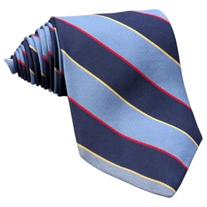 Brooks Brothers Repp Tie 59"x3.75" Blue Red Classic Silk Woven Striped Necktie - Picture 1 of 8