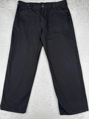 Calvin Klein Jeans Mens 40x30 Black Straight Leg Cotton Blend Zip Fly - Image 1 of 4