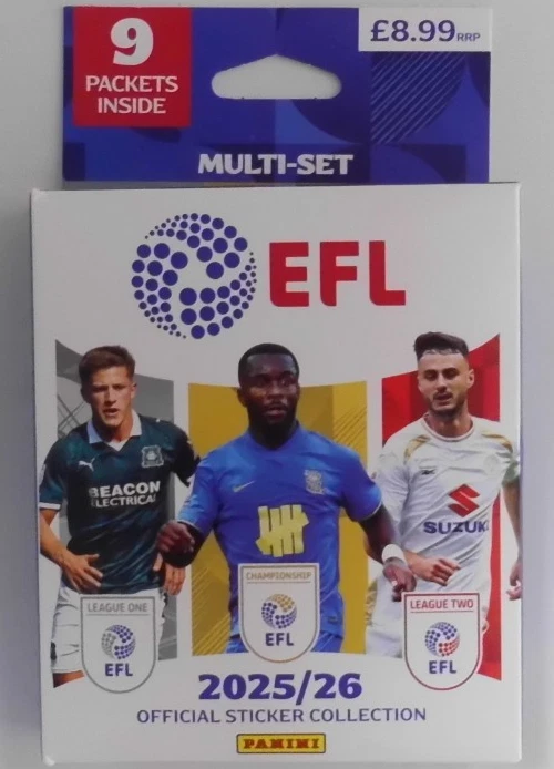 Colección Oficial Pegatinas Panini EFL 2025 Multi-set: 9 paquetes. Los 72 equipos Foto 1 de 1