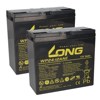 KUNGLONG Akkusatz 2x Kung Long 12V (24V) 24Ah für E-Scooter E-Roller E-Mobil