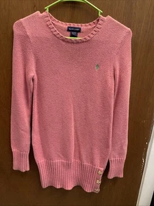 Girl’s size large 14/ 16 Pink Ralph Lauren logo Sweater dress - Picture 1 of 4