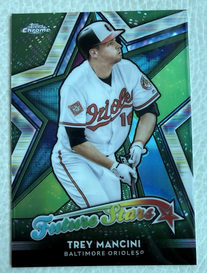 2018 Topps Chrome TREY MANCINI Future Stars Green Refractor /99! #FS-16, Orioles - Image 1 of 2