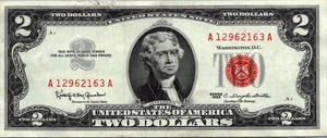 1963  $2 Red Seal Legal Tender  VF-Fr. 1513 - Picture 1 of 3