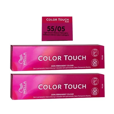 Wella Color Touch Plus 2 x 60 ml 55/05 hellbraun intensiv natur mahagoni Intensi